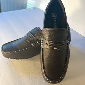 Toto NWOT SZ11 Elevator 2.2" Higher Brown Leather Penny Loafer Moccasins Comfort